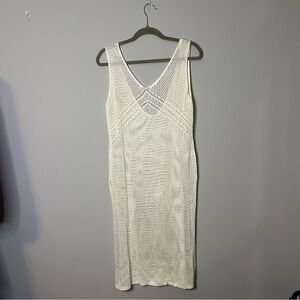 White Swim Coverup with Textured Knit S/M